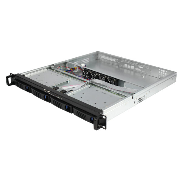 1U サーバーケース モデル ISC-R148-4-M 7 x 7 メインボード 3.5 インチ HDD x 4 または 2.5 インチ HDD x 6 (4) 1U サーバーケース モデル ISC-R148-4-M 7 x 7 メインボード 3.5 インチ HDD x 4 または 2.5 インチ HDD x 6 (4)