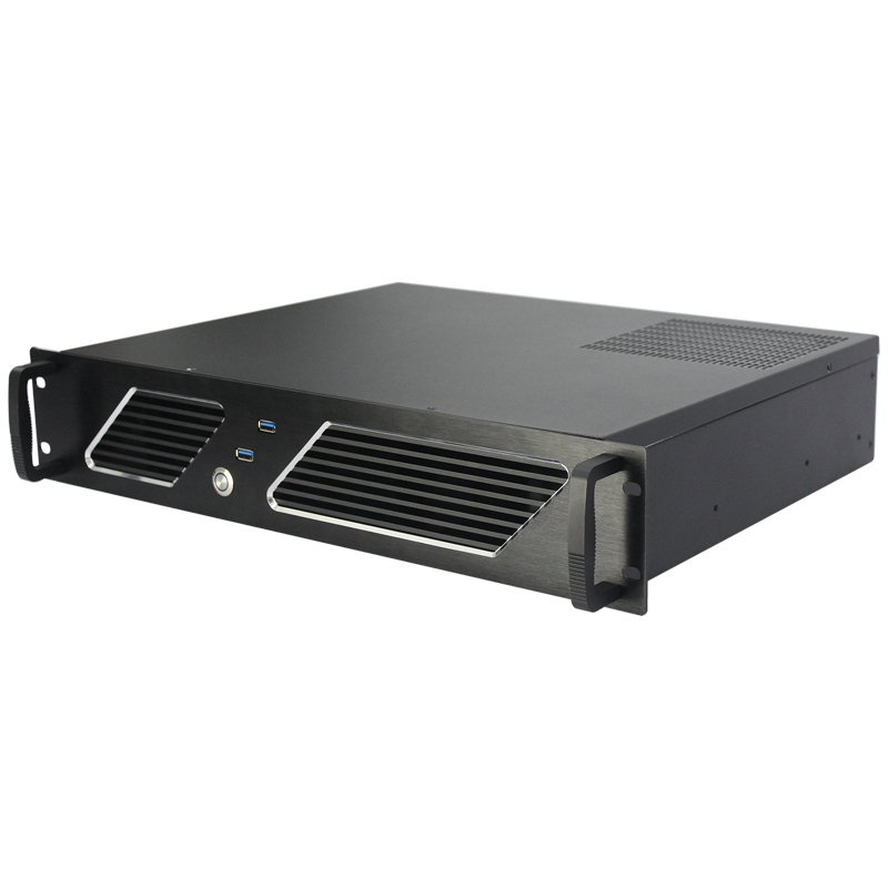 2U 랙마운트 케이스 모델 ISC-RC2U350E-M 9.6x9.6 메인보드 HDD 3개(4개)