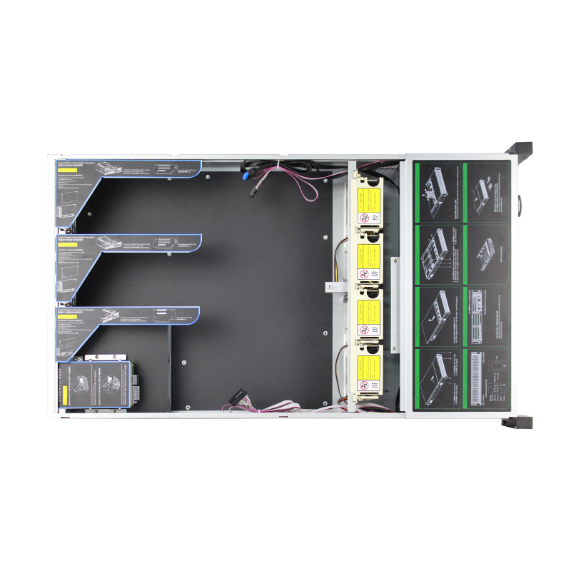 علبة الخادم 2U طراز ISC-SC-SC278S-H25-T 25 قرصًا أماميًا صلبًا 4 مراوح تبريد (4)