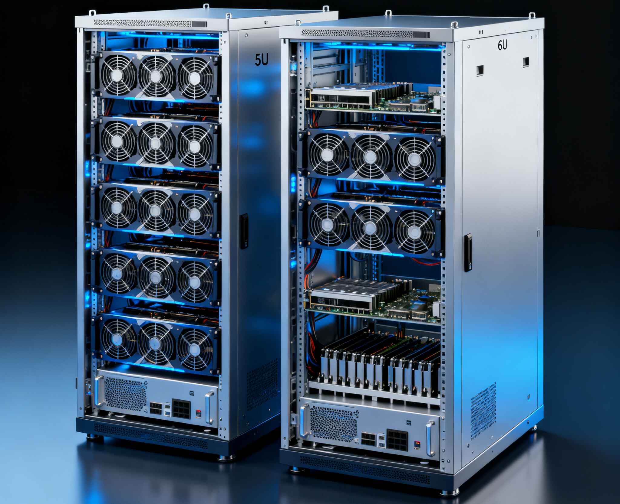 Caixa de servidor 5U vs 6U GPU que se adapta melhor a 6× GPUs de alta potência 4