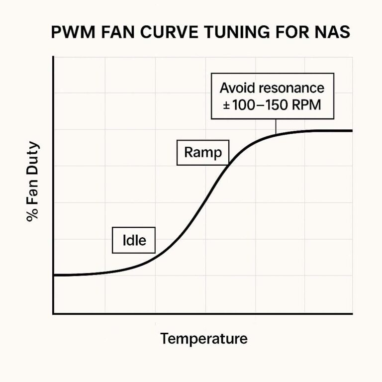 NAS chassis noise control quiet fans anti vibration 4