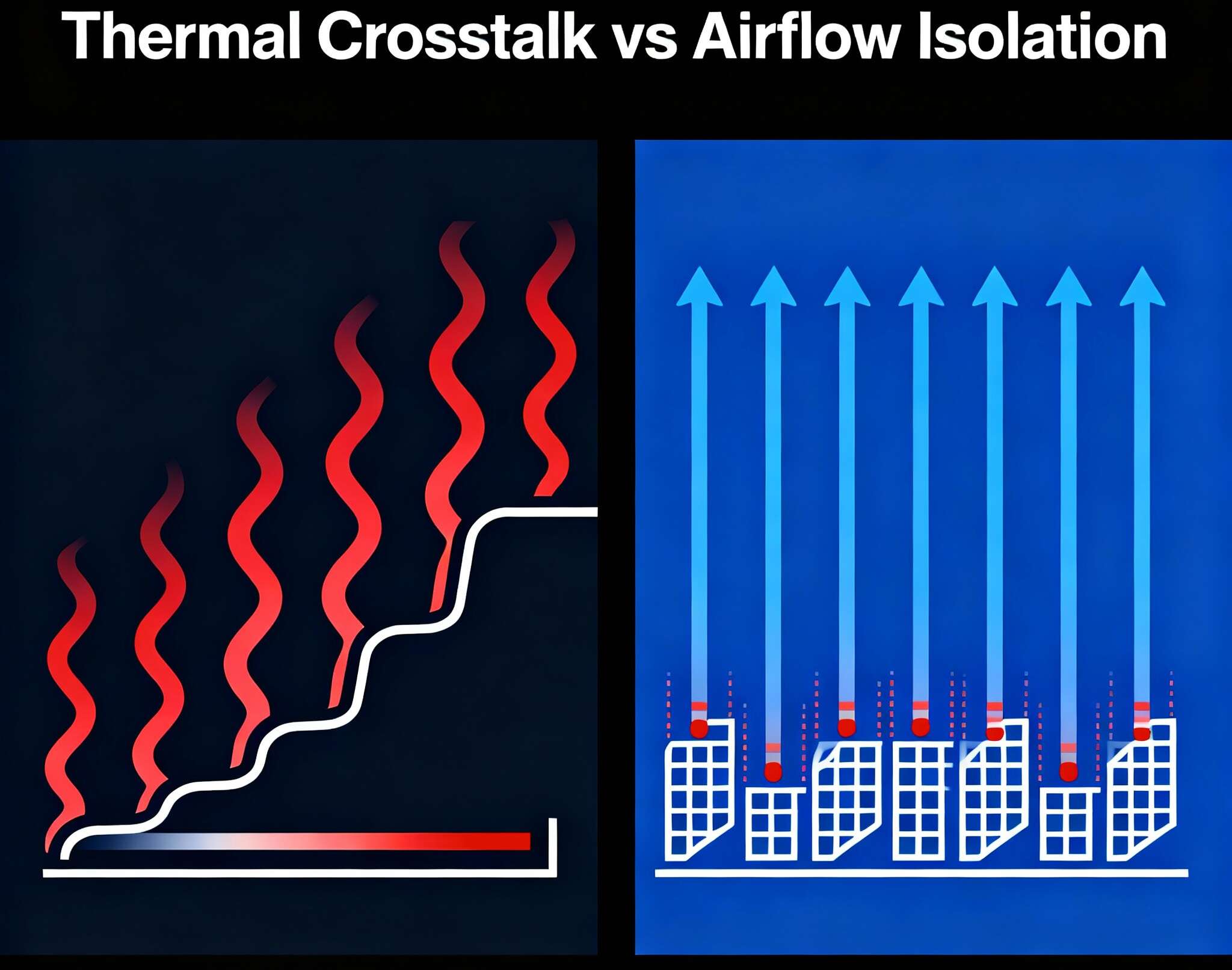 Thermal crosstalk airflow isolation between nodes 1