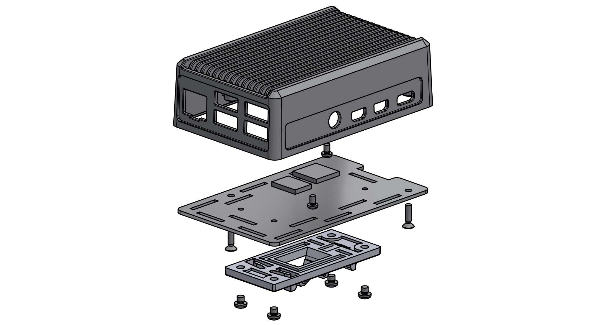 Zubehör für Wandmontage auf DIN-Schiene für ITX-Gehäuse 2